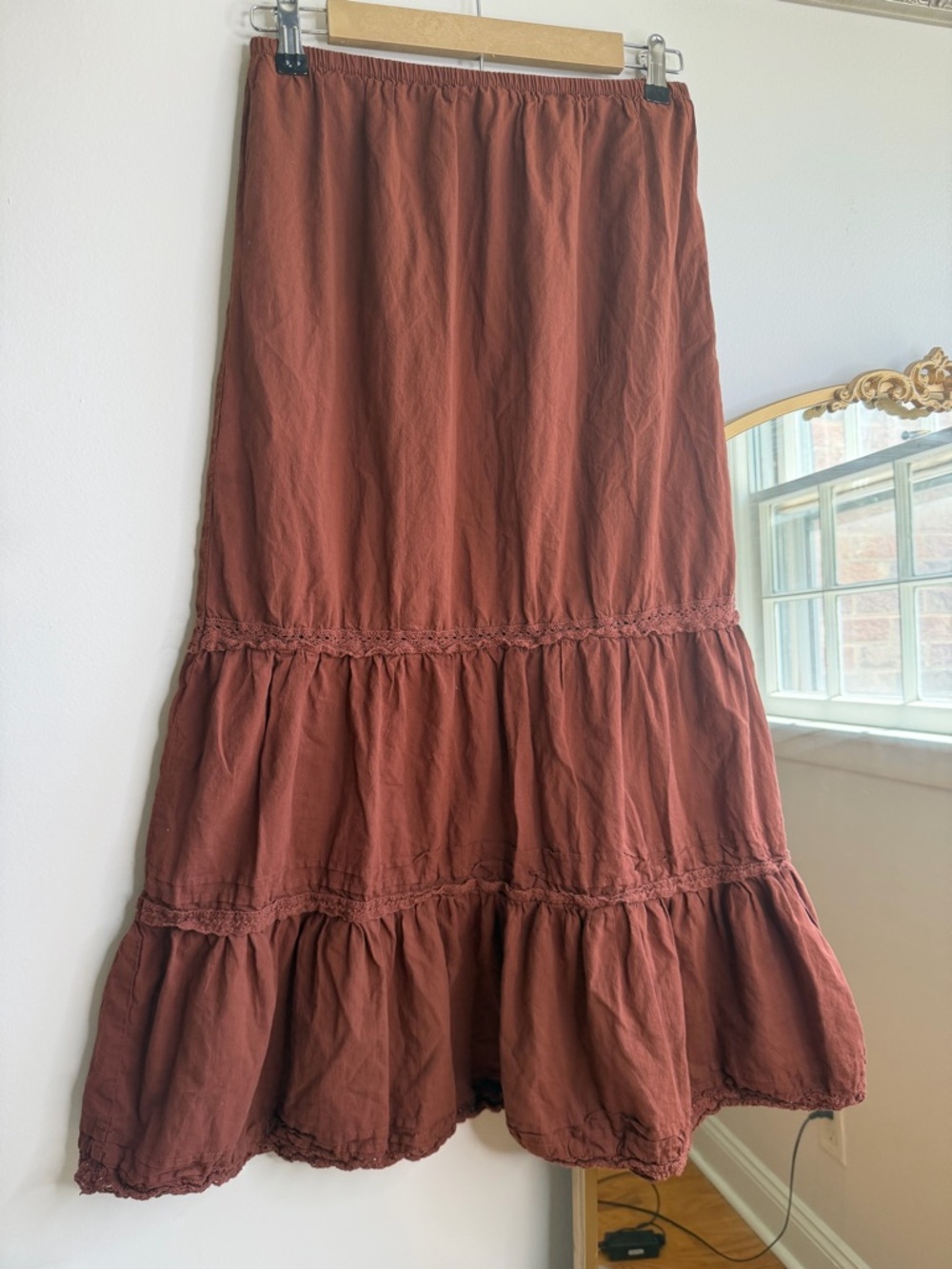 wild fable Rust-Tone Tiered Maxi Skirt - Picture 2 of 5